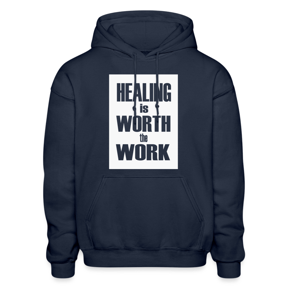 HEALING is WORTH the WORK (Bold) - Hoodie (Unisex) - navy