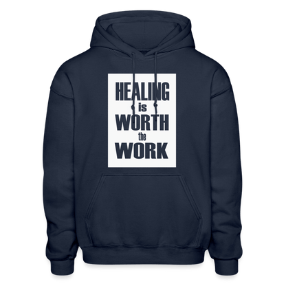 HEALING is WORTH the WORK (Bold) - Hoodie (Unisex) - navy