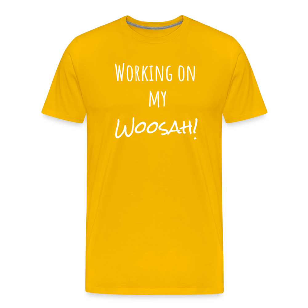 Working On My Woosah B & W T-shirt - sun yellow