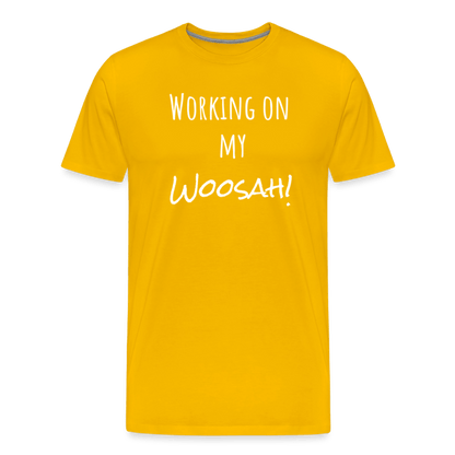 Working On My Woosah B & W T-shirt - sun yellow