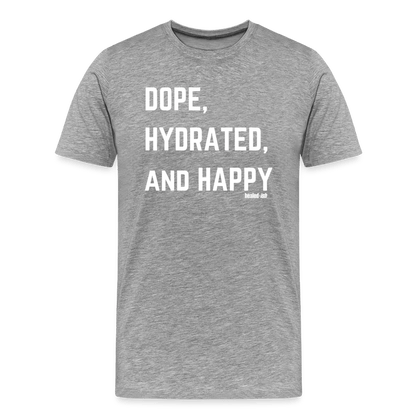 Dope, Hydrated and Happy - Short Sleeve T-Shirt - heather gray