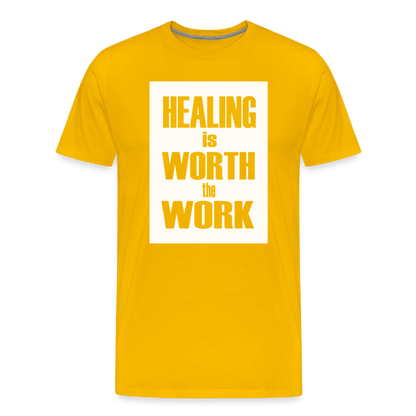 Healing Is Worth the Work - Short Sleeve T-Shirt (Unisex) - sun yellow