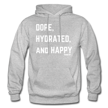 Dope, Hydrated & Happy - Mental Health Hoodie (Unisex) - heather gray