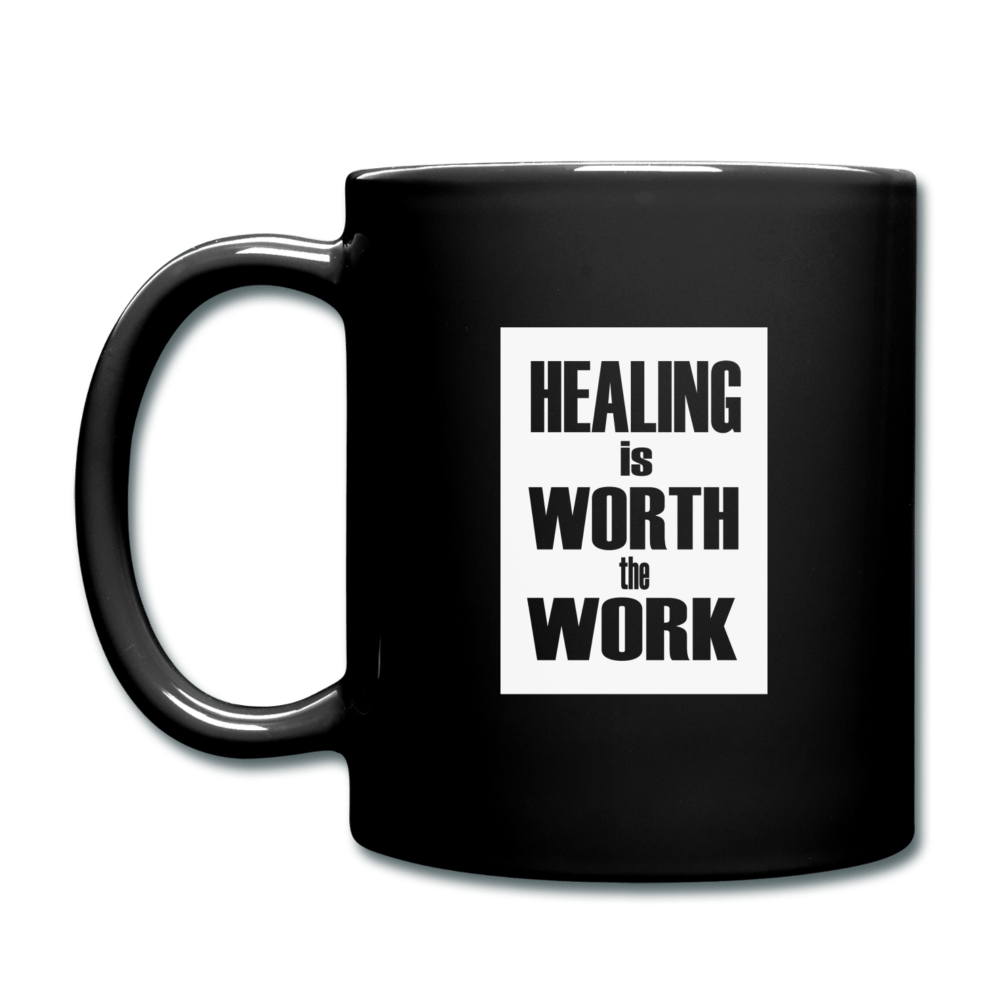 Healing is Worth the Work - Black Mug - black