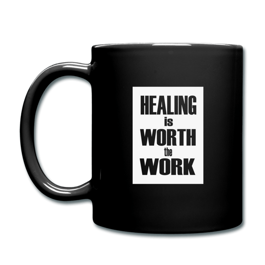 Healing is Worth the Work - Black Mug - black