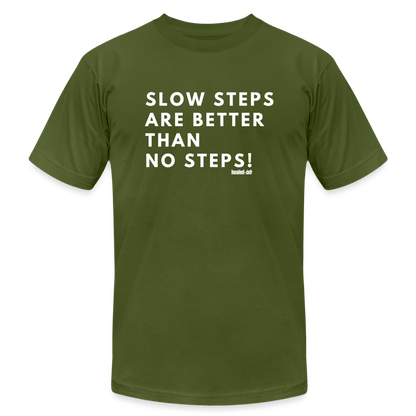 Slow Steps - Short Sleeve T-shirt (Unisex) - olive