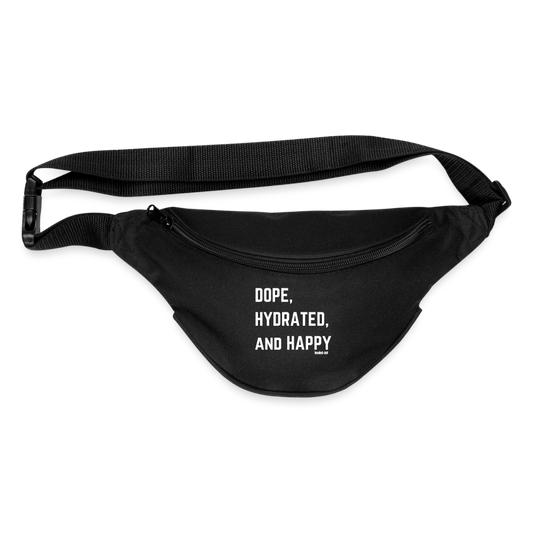 Dope, Hydrated and Happy Fanny Pack - black