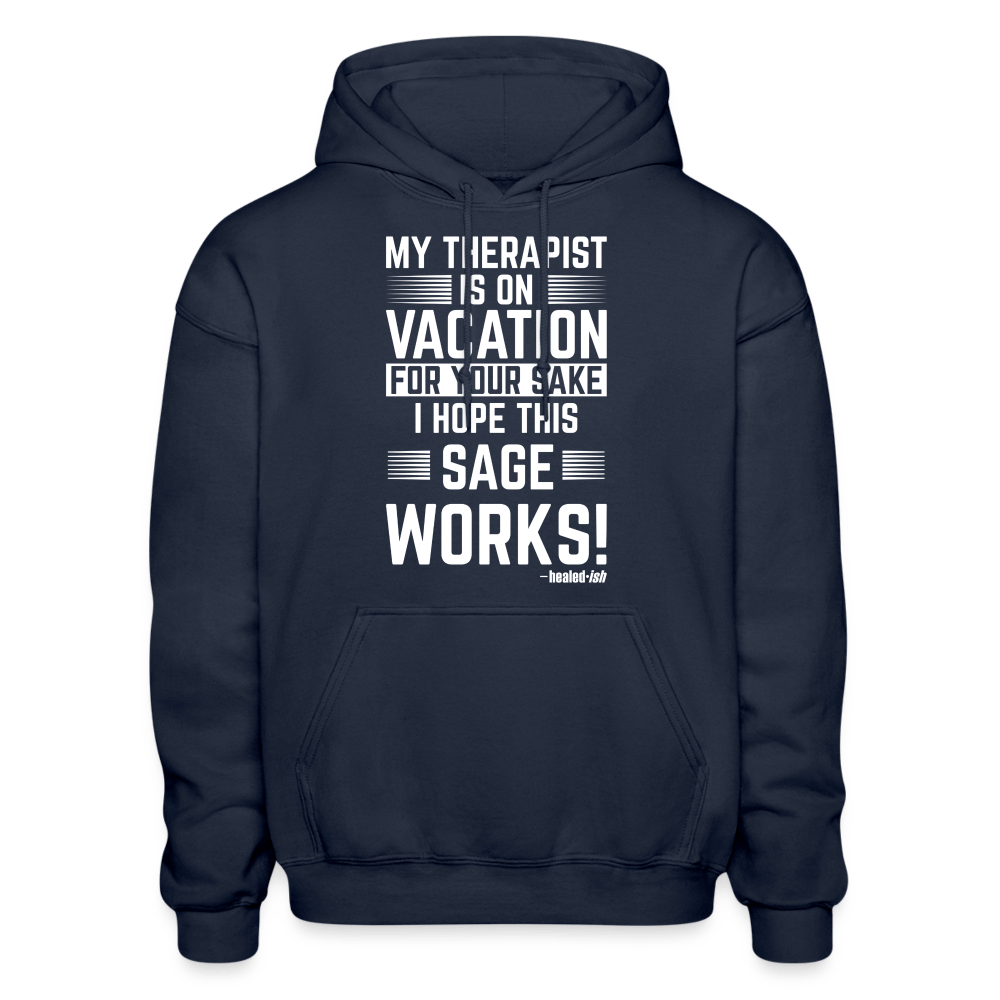 My Therapist Is On Vacation (Rated PG) -  Hoodie (Unisex) - navy