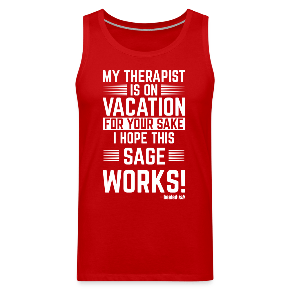 My Therapist Is On Vacation (Rated PG) - Tank (Unisex) - red